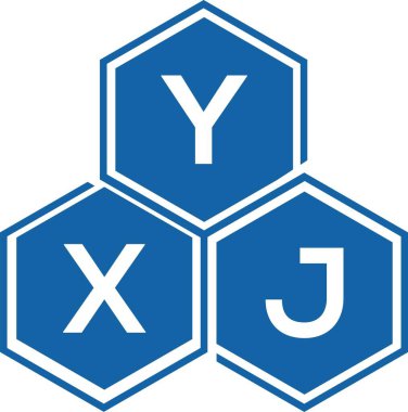 Beyaz arka planda YXJ harf logosu tasarımı. YXJ yaratıcı harflerin baş harfleri logo kavramı. YXJ harf tasarımı.