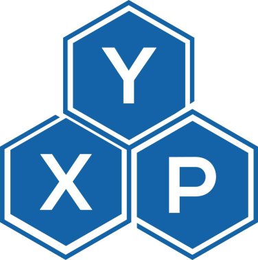 Beyaz arkaplanda YXP harf logosu tasarımı. YXP yaratıcı harflerin baş harfleri logo kavramı. YXP harf tasarımı.