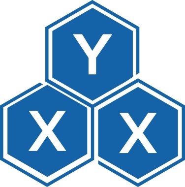 Beyaz arkaplanda YXX harfli logo tasarımı. YXX yaratıcı harflerin baş harfleri logo kavramı. YXX harf tasarımı.
