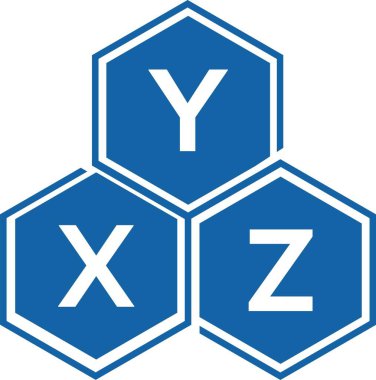Beyaz arkaplanda YXZ harf logosu tasarımı. YXZ yaratıcı harf logosu konsepti. YXZ harf tasarımı.