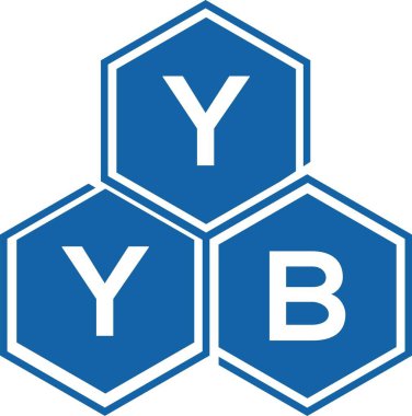 Beyaz arka planda YYB harfi logo tasarımı. YYB yaratıcı harflerin baş harfleri logo kavramı. YYB harf tasarımı.