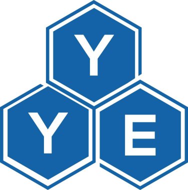 Beyaz arka planda YYE harf logosu tasarımı. YE yaratıcı harflerin baş harfleri logo konsepti. EVET harf tasarımı.