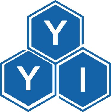 Beyaz arka planda YYI harf logosu tasarımı. YYI yaratıcı harflerin baş harfleri logo kavramı. YYI harf tasarımı.