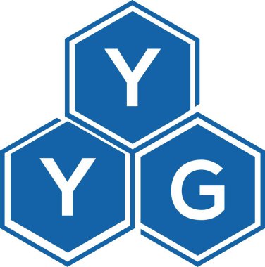 Beyaz arkaplanda YYG harf logosu tasarımı. YYG yaratıcı harflerin baş harfleri logo kavramı. YYG harf tasarımı.