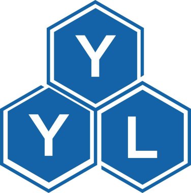 Beyaz arka planda YYL harf logosu tasarımı. YYL yaratıcı harflerin baş harfleri logo kavramı. YYL harf tasarımı.