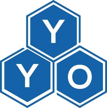 Beyaz arka planda YYO harf logosu tasarımı. YO yaratıcı harflerin baş harfleri logo konsepti. YYO harf tasarımı.