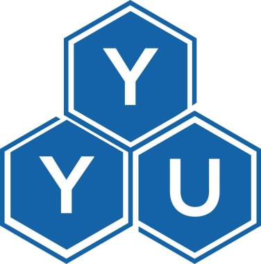 Beyaz arka planda senin harf logo tasarımın. Yaratıcı harflerin baş harfleri logo konsepti. Yyu harf tasarımı.