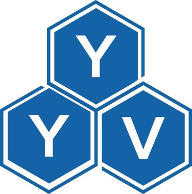 Beyaz arka planda YYV harf logosu tasarımı. YYV yaratıcı harflerin baş harfleri logo kavramı. YYV harf tasarımı.