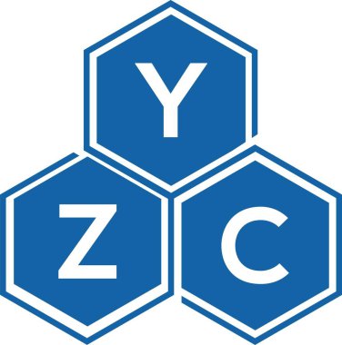 Beyaz arkaplanda YZC harf logosu tasarımı. YZC yaratıcı harflerin baş harfleri logo kavramı. YZC harf tasarımı.