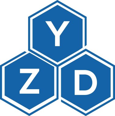 Beyaz arkaplanda YZD harf logosu tasarımı. YZD yaratıcı harflerin baş harfleri logo kavramı. YZD harf tasarımı.