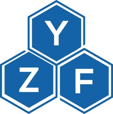 Beyaz arkaplanda YZF harf logosu tasarımı. YZF yaratıcı harflerin baş harfleri logo kavramı. YZF harf tasarımı.