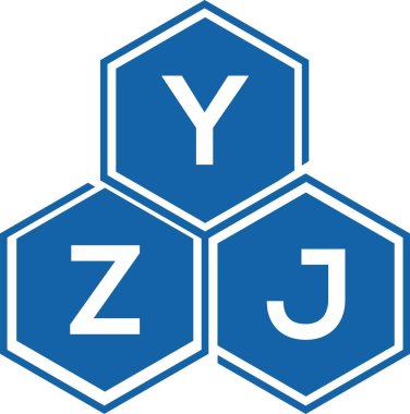 Beyaz arka planda YZJ harf logosu tasarımı. YZJ yaratıcı harflerin baş harfleri logo kavramı. YZJ harf tasarımı.
