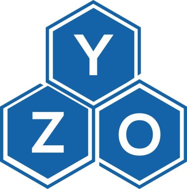 Beyaz arka planda YZO harfi logo tasarımı. YZO yaratıcı harflerin baş harfleri logo kavramı. YZO harf tasarımı.
