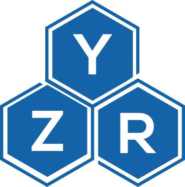 Beyaz arka planda YZR harf logosu tasarımı. YZR yaratıcı harflerin baş harfleri logo kavramı. YZR harf tasarımı.