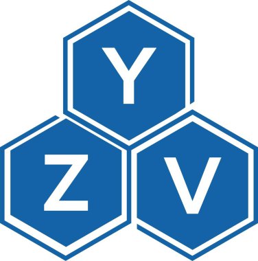 Beyaz arkaplanda YZV harf logosu tasarımı. YZV yaratıcı harflerin baş harfleri logo kavramı. YZV harf tasarımı.