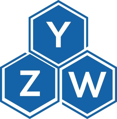 Beyaz arkaplanda YZW harf logosu tasarımı. YZW yaratıcı harflerin baş harfleri logo kavramı. YZW harf tasarımı.