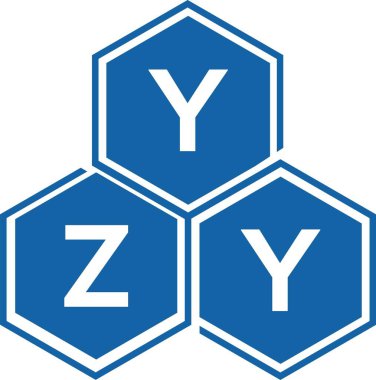 Beyaz arkaplanda YZY harf logosu tasarımı. YZY yaratıcı harflerin baş harfleri logo kavramı. YZY harf tasarımı.