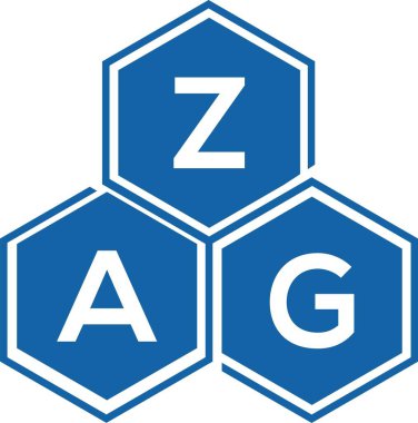 Beyaz arka planda ZAG harfi logo tasarımı. ZAG yaratıcı harflerin baş harfleri logo kavramı. ZAG harf tasarımı.