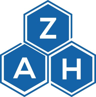 Beyaz arka planda ZAH harfi logo tasarımı. ZAH yaratıcı harfler logosu konsepti. ZAH harf tasarımı.