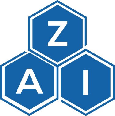 Beyaz arka planda ZAI harfi logo tasarımı. ZAI yaratıcı harflerin baş harfleri logo kavramı. ZAI harf tasarımı.