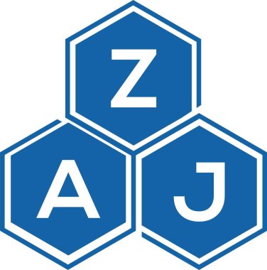 Beyaz arka planda ZAJ harf logosu tasarımı. ZAJ yaratıcı harflerin baş harfleri logo kavramı. ZAJ harf tasarımı.