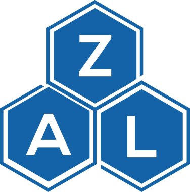 Beyaz arka planda ZAL harf logosu tasarımı. ZAL yaratıcı harflerin baş harfleri logo kavramı. ZAL harf tasarımı.