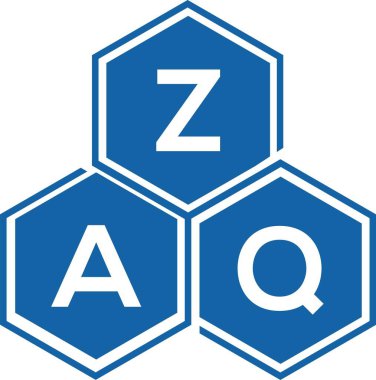 Beyaz arka planda ZAQ harfi logo tasarımı. ZAQ yaratıcı harflerin baş harfleri logo kavramı. ZAQ harf tasarımı.