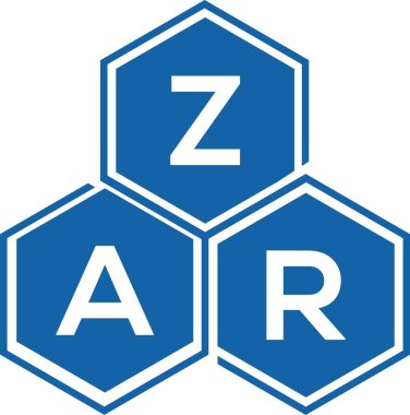 Beyaz arka planda ZAR harfi logo tasarımı. ZAR yaratıcı harfler logosu konsepti. ZAR harf tasarımı.