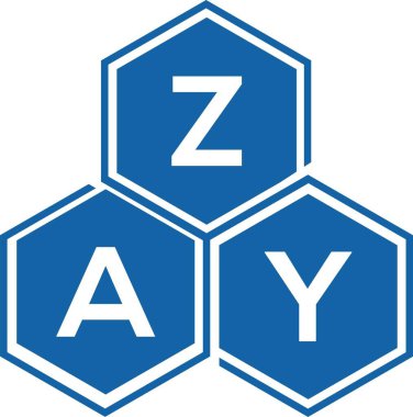 Beyaz arka planda ZAY harf logosu tasarımı. ZAY yaratıcı harflerin baş harfleri logo kavramı. ZAY harf tasarımı.
