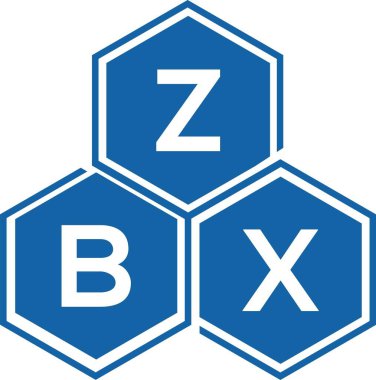 Beyaz arka planda ZBX harfli logo tasarımı. ZBX yaratıcı harflerin baş harfleri logo kavramı. ZBX harf tasarımı.