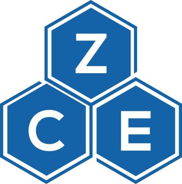 Beyaz arka planda ZCE harf logosu tasarımı. ZCE yaratıcı harflerin baş harfleri logo kavramı. ZCE harf tasarımı.