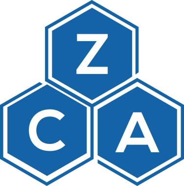 Beyaz arkaplanda ZCA harf logosu tasarımı. ZCA yaratıcı harflerin baş harfleri logo kavramı. ZCA harf tasarımı.