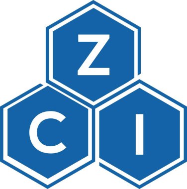 Beyaz arka planda ZCI harf logosu tasarımı. ZCI yaratıcı harflerin baş harfleri logo kavramı. ZCI harf tasarımı.