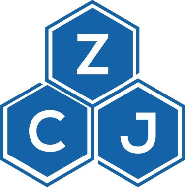 Beyaz arka planda ZCJ harf logosu tasarımı. ZCJ yaratıcı harflerin baş harfleri logo kavramı. ZCJ harf tasarımı.