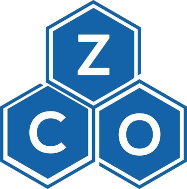 Beyaz arka planda ZCO harf logosu tasarımı. ZCO yaratıcı harflerin baş harfleri logo kavramı. ZCO harf tasarımı.
