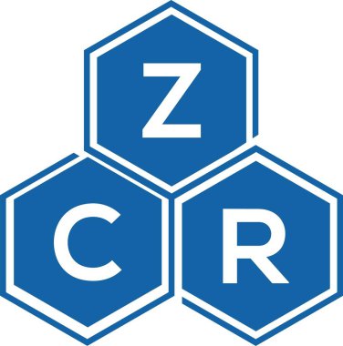 Beyaz arka planda ZCR harf logosu tasarımı. ZCR yaratıcı harflerin baş harfleri logo kavramı. ZCR harf tasarımı.