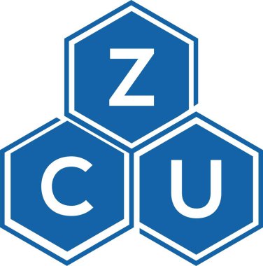 Beyaz arka planda ZCU harf logosu tasarımı. ZCU yaratıcı harflerin baş harfleri logo kavramı. ZCU harf tasarımı.