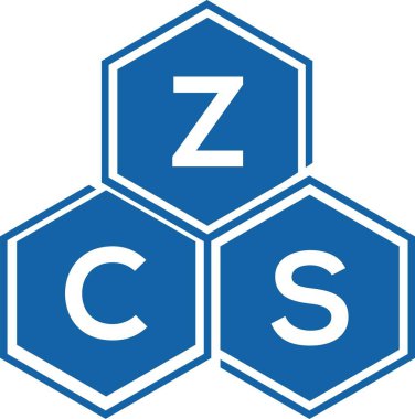 Beyaz arka planda ZCS harf logosu tasarımı. ZCS yaratıcı harflerin baş harfleri logo kavramı. ZCS harf tasarımı.