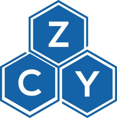 Beyaz arkaplanda ZCY harf logosu tasarımı. ZCY yaratıcı harflerin baş harfleri logo kavramı. ZCY harf tasarımı.