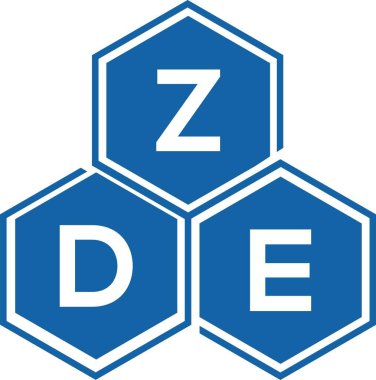 Beyaz arkaplanda ZDE harf logosu tasarımı. ZDE yaratıcı harflerin baş harfleri logo kavramı. ZDE harf tasarımı.