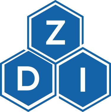 Beyaz arka planda ZDI harf logosu tasarımı. ZDI yaratıcı harf logosu konsepti. ZDI harf tasarımı.