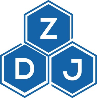 Beyaz arka planda ZDJ harf logosu tasarımı. ZDJ yaratıcı harflerin baş harfleri logo kavramı. ZDJ harf tasarımı.