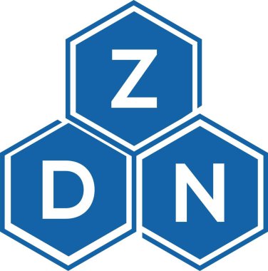 Beyaz arka planda ZDN harf logosu tasarımı. ZDN yaratıcı harflerin baş harfleri logo kavramı. ZDN harf tasarımı.