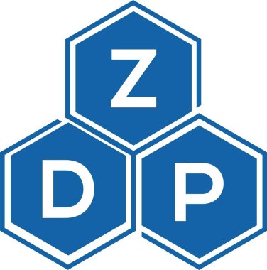 Beyaz arka planda ZDP harf logosu tasarımı. ZDP yaratıcı harflerin baş harfleri logo kavramı. ZDP harf tasarımı.