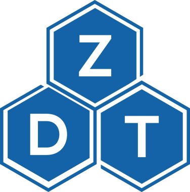 Beyaz arkaplanda ZDT harf logosu tasarımı. ZDT yaratıcı harflerin baş harfleri logo kavramı. ZDT harf tasarımı.