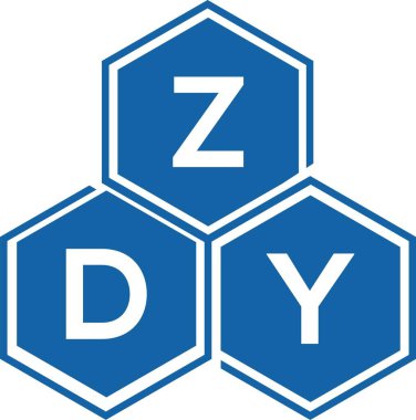 Beyaz arka planda ZDY harfi logo tasarımı. ZDY yaratıcı harflerin baş harfleri logo kavramı. ZDY harf tasarımı.