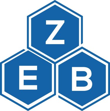 Beyaz arka planda ZEB harfi logo tasarımı. ZEB yaratıcı harflerin baş harfleri logo kavramı. ZEB harf tasarımı.
