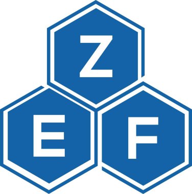 Beyaz arkaplanda ZEF harf logosu tasarımı. ZEF yaratıcı harflerin baş harfleri logo kavramı. ZEF harf tasarımı.