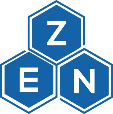 Beyaz arkaplanda ZEN harfli logo tasarımı. ZEN yaratıcı harfler logosu konsepti. ZEN harf tasarımı.