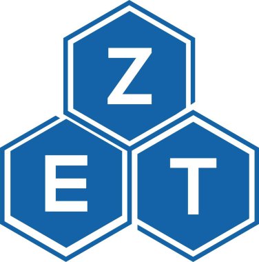 Beyaz arka planda ZET harfi logo tasarımı. ZET yaratıcı harflerin baş harfleri logo kavramı. ZET harf tasarımı.